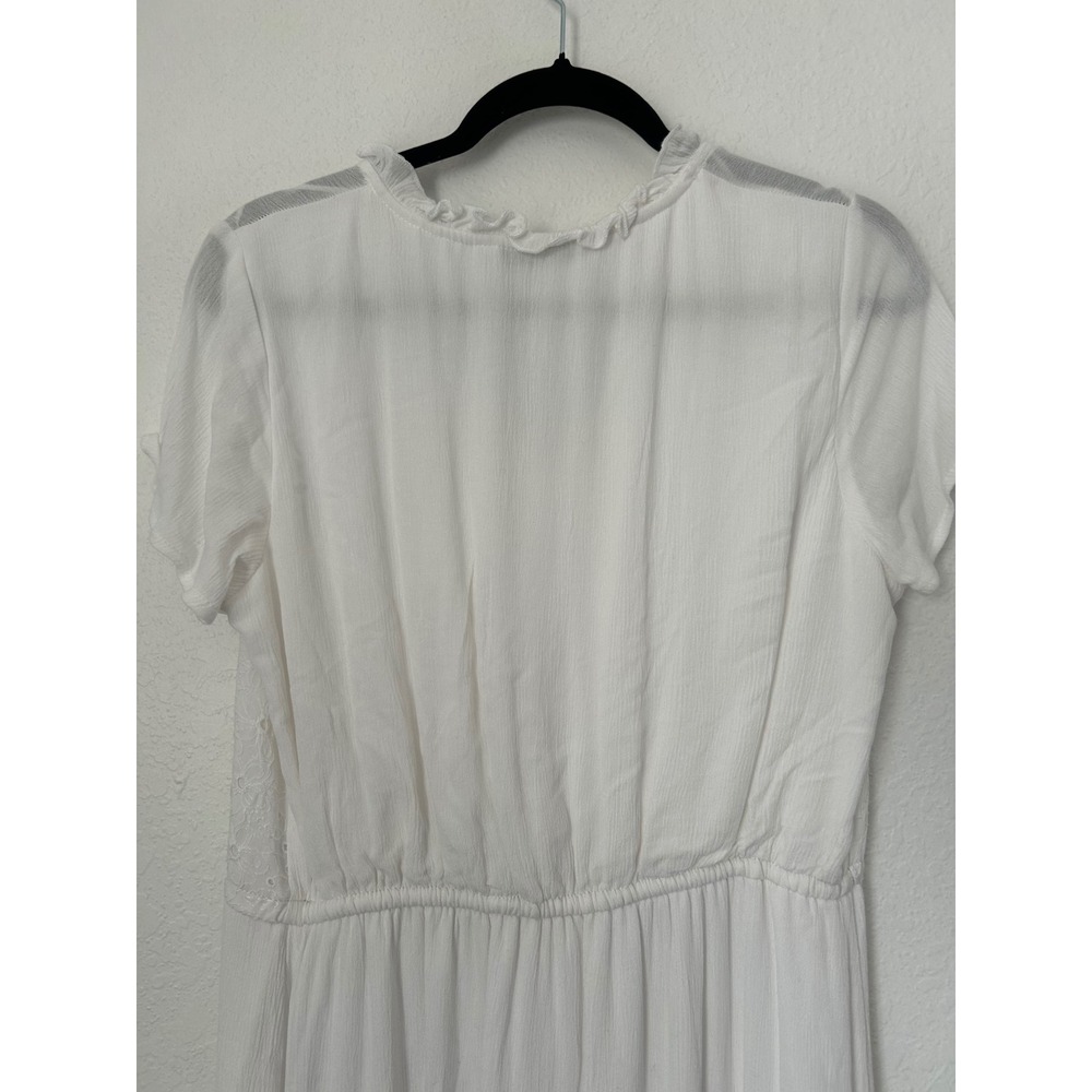 Sonoma Maxi Dress Womens L White Eyelet Tiered Boho Coastal Cottagecore Coquette - Picture 5 of 13